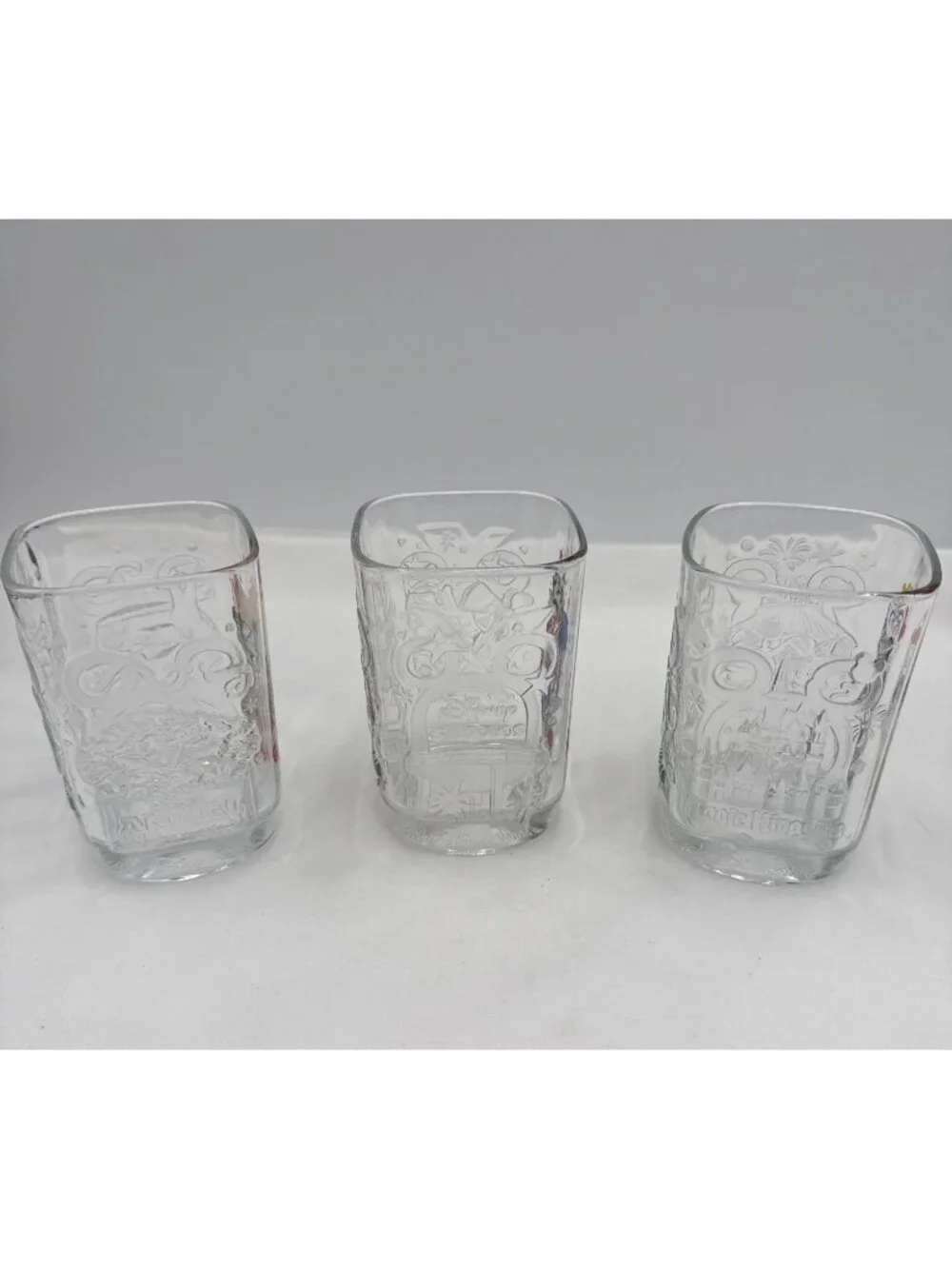 VTG McDonalds Disney World 2000 Celebration Glass Set Of 3 Mickey Mouse Design